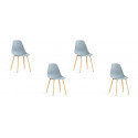 Lot de 4 chaises scandinaves grises - Ela