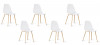 Lot de 6 chaises scandinaves blanches - Ela