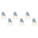 Lot de 6 chaises scandinaves grises - Ela