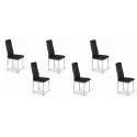 Lot de 6 chaises salle à manger noires - Lena