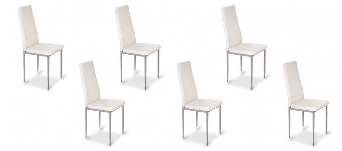 Lot de 6 chaises salle à manger blanches - Lena