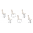 Lot de 6 chaises salle à manger blanches - Lena