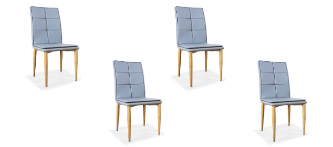 Lot de 4 chaises scandinaves grises - Pietro