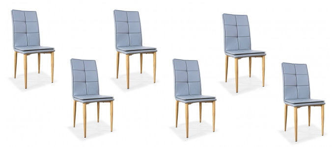 Lot de 6 chaises scandinaves grises - Pietro