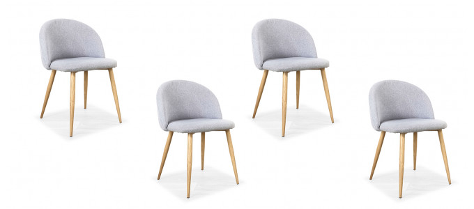 Lot de 4 chaises scandinaves grises - Rossi