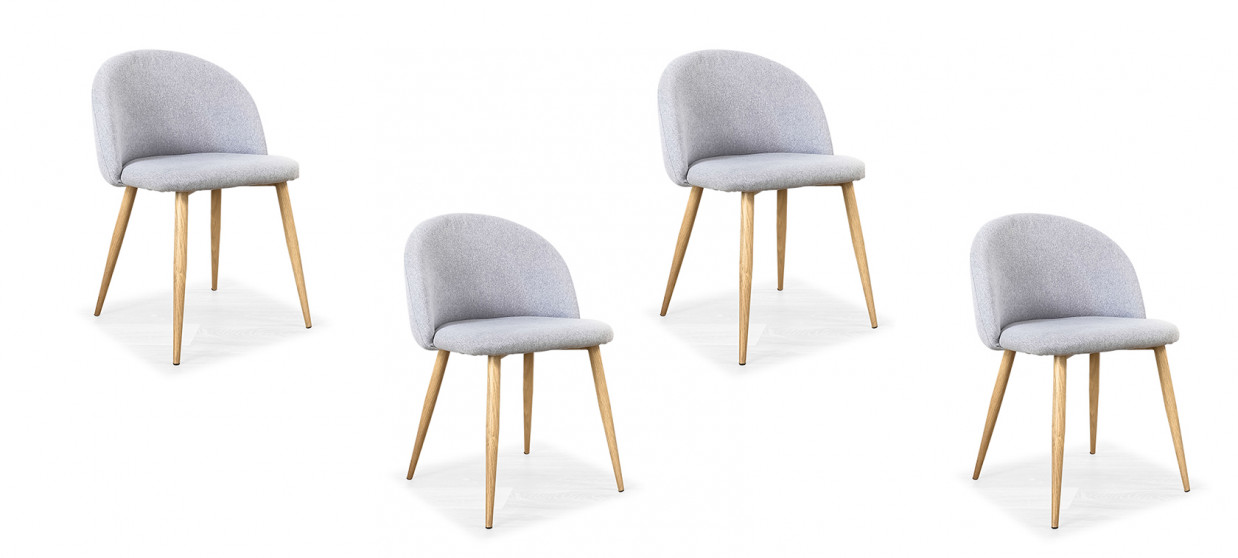 Lot de 4 chaises scandinaves grises - Rossi