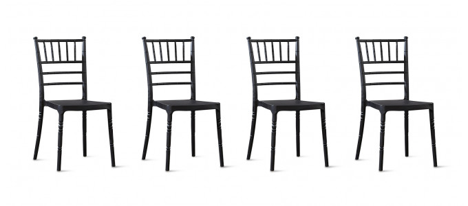 Lot de 4 chaises design noires- Napoleon