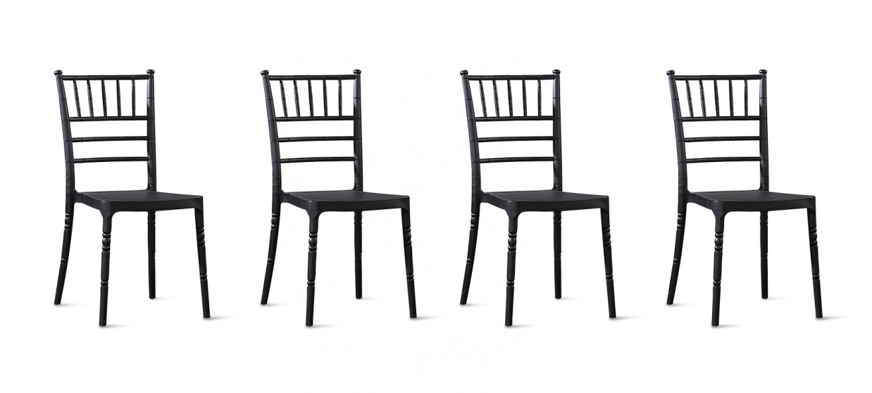 Lot de 4 chaises design noires- Napoleon