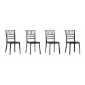 Lot de 4 chaises design noires- Napoleon