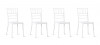 Lot de 4 chaises design blanches- Napoleon