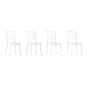 Lot de 4 chaises design blanches- Napoleon