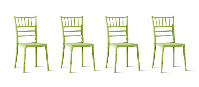 Lot de 4 chaises design vertes- Napoleon