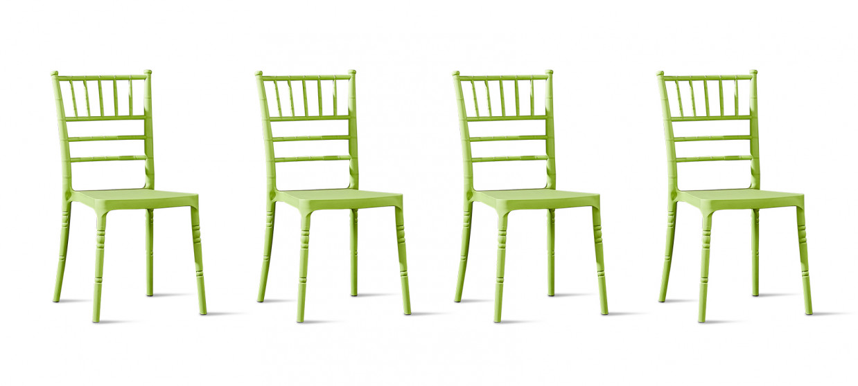 Lot de 4 chaises design vertes- Napoleon