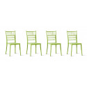 Lot de 4 chaises design vertes- Napoleon