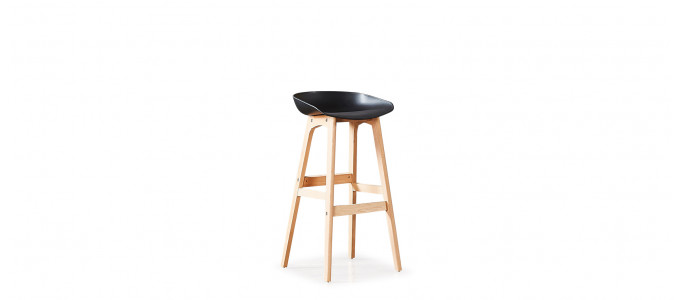 Tabouret de bar scandinave noir - Bera Tabouret de bar scandinave noir - Bera