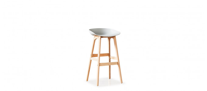 Tabouret de bar scandinave gris - Bera Tabouret de bar scandinave gris - Bera