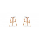 Lot de 2 tabourets de bar scandinaves blancs - Bera