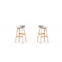 Lot de 2 tabourets de bar scandinaves gris - Bera