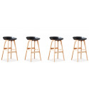 Lot de 4 tabourets de bar scandinaves noirs - Bera