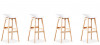 Lot de 4 tabourets de bar scandinaves blancs - Bera