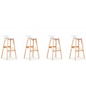 Lot de 4 tabourets de bar scandinaves blancs - Bera