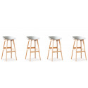 Lot de 4 tabourets de bar scandinaves gris - Bera