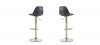 Lot de 2 tabourets de cuisine design noir - Deki