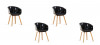 Lot de 4 chaises scandinaves noires - Vali