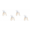 Lot de 4 chaises scandinaves blanches - Vali