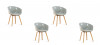 Lot de 4 chaises scandinaves grises - Vali