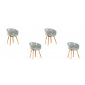 Lot de 4 chaises scandinaves grises - Vali