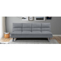 Banquette clic clac 3 places en microfibre gris - Vanan