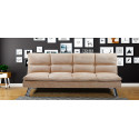 Banquette clic clac 3 places en microfibre beige - Vanan