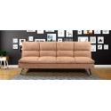 Banquette clic clac 3 places en microfibre marron - Vanan