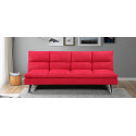 Banquette clic clac 3 places en microfibre rouge - Vanan