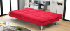 Banquette clic clac 3 places en microfibre rouge - Vanan