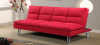 Banquette clic clac 3 places en microfibre rouge - Vanan