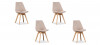 Lot de 4 chaises scandinaves en tissu beige - Bjorn