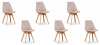 Lot de 6 chaises scandinaves tissu beige - Bjorn