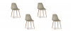 Lot de 4 chaises scandinaves beiges - Ela