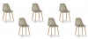 Lot de 6 chaises scandinaves beiges - Ela