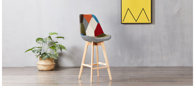 Tabouret de bar scandinave Patchwork - Gotteborg