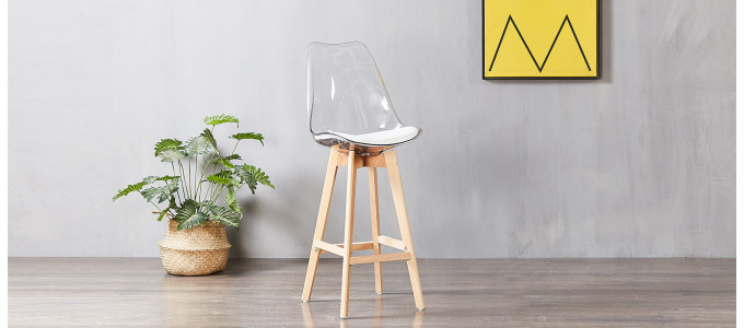 Tabouret de bar scandinave transparent - Gotteborg