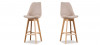 Tabouret de bar scandinave tissu beige - Gotteborg