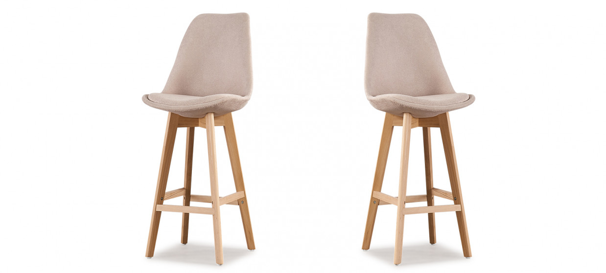 Tabouret de bar scandinave tissu beige - Gotteborg