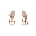 Tabouret de bar scandinave tissu beige - Gotteborg