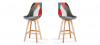 Lot de 2 tabourets de bar scandinaves Patchwork - Gotteborg