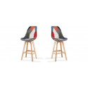 Lot de 2 tabourets de bar scandinaves Patchwork - Gotteborg