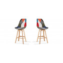 Lot de 2 tabourets de bar scandinaves Patchwork - Gotteborg