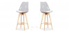 Lot de 2 tabourets de bar scandinaves transparents - Gotteborg
